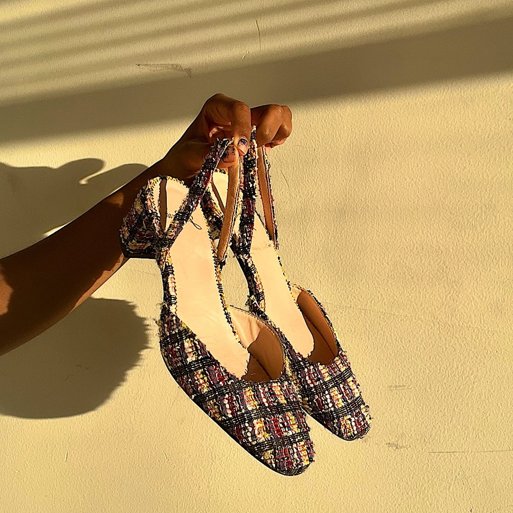 J.CREW Plaid Sandals “Statement” Heel